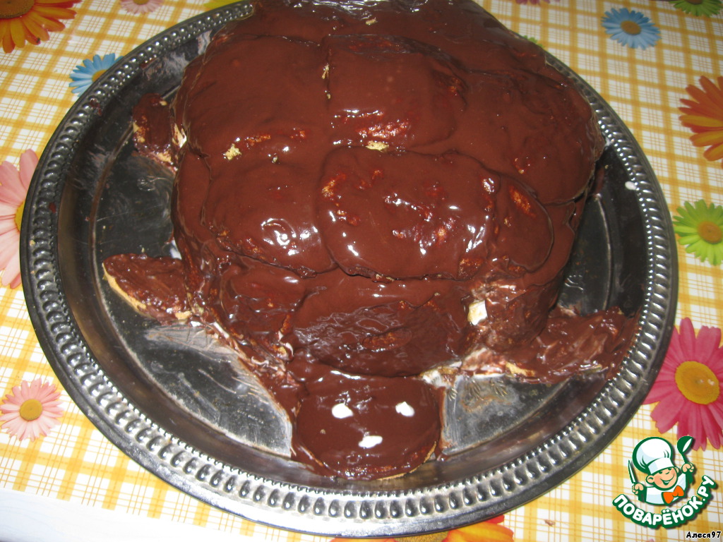 Торт черепаха со сметанным кремом и сгущенкой пошаговый рецепт с фото