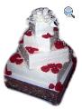 4-х ярусный праздничный торт «Пирамида с лепестками роз»